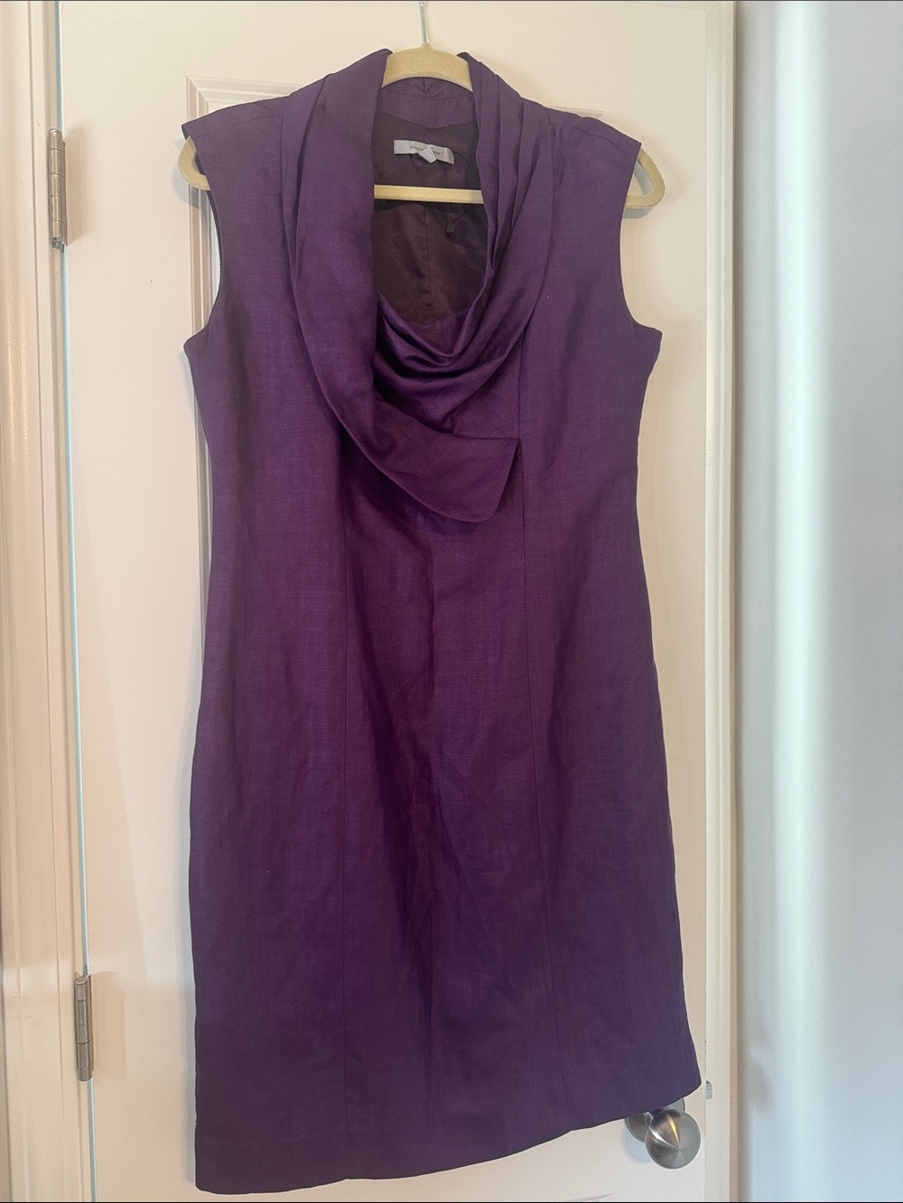 Classiques Entier Sleeveless Draped Cowl Neck Dress in Purple